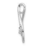 14k White Gold 1/5 carat Diamond Double Teardrop Chain Slide - Image 2