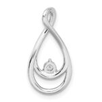 14k White Gold 1/5 carat Diamond Double Teardrop Chain Slide - Image 4
