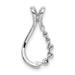 14k White Gold 1/6 carat Diamond Teardrop Chain Slide - Image 4