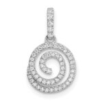 14k White Gold 1/5 carat Diamond Circle Swirl Pendant