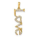 14k Polished LOVE Diamond Pendant