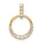 14k Polished 1/4 carat Diamond Circle Pendant