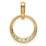 14k Polished 1/4 carat Diamond Circle Pendant - Image 3