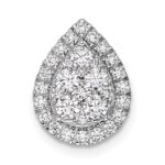 14k White Gold 5/8 carat Lab Grown Diamond VS/SI+ G+ Complete Teardrop Halo Chain Slide Pendant