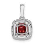 14k White Gold 1/4 carat Lab Grown Diamond VS/SI+ G+ January Birthstone Garnet Halo Pendant - Image 3