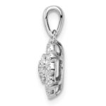 14k White Gold 1/2 carat Lab Grown Diamond VS/SI+ G+ Square Halo Pendant - Image 2