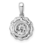 14k White Gold 1/2 carat Lab Grown Diamond VS/SI+ G+ Square Halo Pendant - Image 3