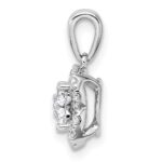 14k White Gold 3/8 carat Lab Grown Diamond VS/SI+ G+ Square Halo Pendant - Image 2