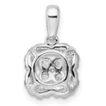 14k White Gold 3/8 carat Lab Grown Diamond VS/SI+ G+ Square Halo Pendant - Image 3