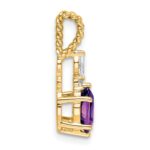 14K Diamond and 7x5 Oval February/Amethyst Twisted Chain Slide - Image 2
