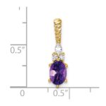 14K Diamond and 7x5 Oval February/Amethyst Twisted Chain Slide - Image 4