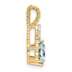 14K Diamond and 7x5 Oval March/Aquamarine Twisted Chain Slide - Image 2