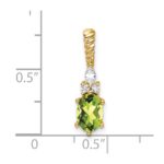 14K Diamond and 7x5 Oval August/Peridot Twisted Chain Slide - Image 4