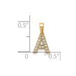 14K  Diamond Letter A Initial with Bail Pendant - Image 4