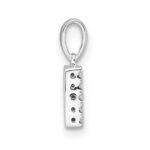 14K  White Gold Diamond Letter B Initial with Bail Pendant - Image 2