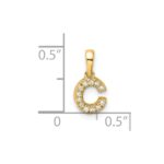 14K  Diamond Letter C Initial with Bail Pendant - Image 4