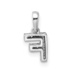 14K  White Gold Diamond Letter F Initial with Bail Pendant - Image 3