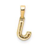 10K Diamond Letter J Initial with Bail Pendant - Image 4