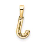 14K  Diamond Letter J Initial with Bail Pendant - Image 3