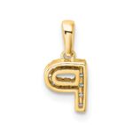 14K  Diamond Letter P Initial with Bail Pendant - Image 3