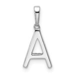 14K White Gold Diamond Letter A Initial Pendant - Image 3