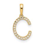 14K Diamond Letter C Initial Pendant