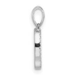 14K White Gold Diamond Letter D Initial Pendant - Image 2