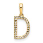 14K Diamond Letter D Initial Pendant
