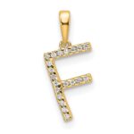 14K Diamond Letter F Initial Pendant