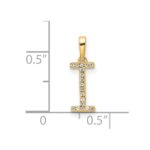 14K Diamond Letter I Initial Pendant - Image 4