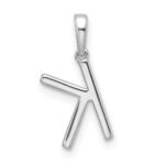 14K White Gold Diamond Letter K Initial Pendant - Image 3