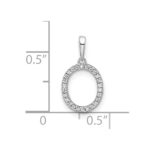 14K White Gold Diamond Letter O Initial Pendant - Image 4