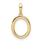 14K Diamond Letter O Initial Pendant - Image 3