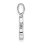 14K White Gold Diamond Letter S Initial Pendant - Image 2