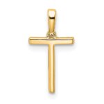 14K Diamond Letter T Initial Pendant - Image 3