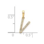 10K Diamond Letter V Initial Pendant - Image 2