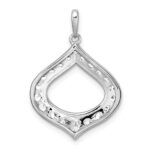 14k White Gold 1 carat Lab Grown Diamond VS/SI+ G+ Complete Fashion Teardrop Shape Pendant - Image 3