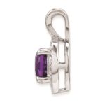Sterling Silver Rhodium-plated Diam. & Amethyst Pendant - Image 2