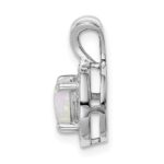 Sterling Silver Rhodium-plated Diam. & Created Opal Pendant - Image 3