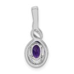 Sterling Silver Rhodium-plated Amethyst & Diam. Pendant - Image 4