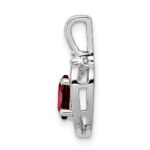 Sterling Silver Rhodium-plated Garnet & Diam. Pendant - Image 2