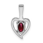 Sterling Silver Rhodium-plated Created Ruby & Diam. Pendant - Image 4