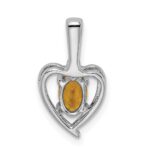 Sterling Silver Rhodium-plated Citrine & Diam. Pendant - Image 4