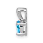 Sterling Silver Rhodium-plated Light Swiss Blue Topaz Pendant - Image 2