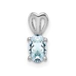 Sterling Silver Rhodium-plated Aquamarine Pendant