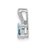 Sterling Silver Rhodium-plated Aquamarine Pendant - Image 2