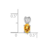 Sterling Silver Rhodium-plated Citrine Pendant - Image 3