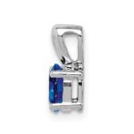 Sterling Silver Rhodium-plated Created Sapphire Pendant - Image 2