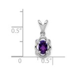 Sterling Silver Rhodium-plated Amethyst & Diam. Pendant - Image 3