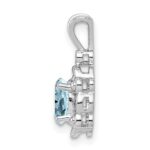 Sterling Silver Rhodium-plated Aquamarine & Diam. Pendant - Image 2